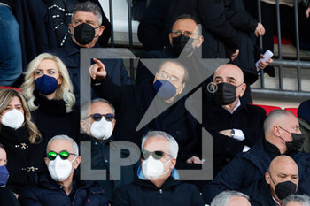 2022-02-27 - Silvio Berlusconi and his girlfriend Marta Fascina (L) during the Serie B match between Monza and Lecce at U Power Stadium on February 27, 2022 in Monza, Italy. - AC MONZA VS US LECCE - ITALIAN SERIE B - SOCCER