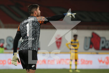2022-03-02 - Eugenio Lamanna of AC MONZA gestures during the Serie B match between AC Monza and Parma Calcio at U-Power Stadium on March 2, 2022 in Monza, Italy. - AC MONZA VS PARMA CALCIO - ITALIAN SERIE B - SOCCER