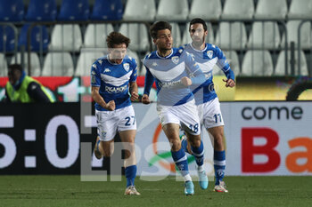 2022-03-01 - Flavio Junior Bianchi (Brescia Calcio) celebrates after scoring his side's first goal of the match - BRESCIA CALCIO VS AC PERUGIA - ITALIAN SERIE B - SOCCER
