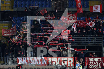 2022-03-01 - AC Perugia Calcio 1905 supporters hold up their scarves - BRESCIA CALCIO VS AC PERUGIA - ITALIAN SERIE B - SOCCER