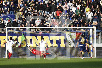 2022-03-12 - Matteo Pisseri of Alessandria Calcio saves the penalty  during the Serie B match between Frosinone Calcio and Alessandria Calcio at Stadio Benito Stirpe on March 12, 2022 in Frosinone, Italy. - FROSINONE CALCIO VS US ALESSANDRIA - ITALIAN SERIE B - SOCCER