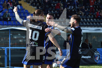 2022-03-20 - Ernesto Torregrossa (Pisa) celebrates afte the goal of 1-0 - AC PISA VS AS CITTADELLA - ITALIAN SERIE B - SOCCER
