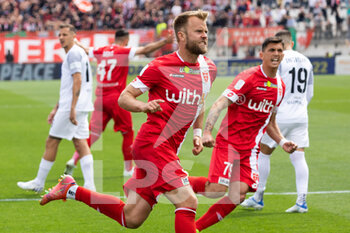 2022-04-30 - Christian Gytkiaer celebrates after scoring during the Serie B match between Ac Monza and Benevento at U Power Stadium on April 30, 2022 in Monza, Italy. - AC MONZA VS BENEVENTO CALCIO - ITALIAN SERIE B - SOCCER