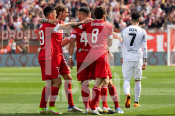 2022-04-30 - Dany Mota of AC Monza celebrates after scoring their third goal with his team during the Serie B match between Ac Monza and Benevento at U Power Stadium on April 30, 2022 in Monza, Italy. - AC MONZA VS BENEVENTO CALCIO - ITALIAN SERIE B - SOCCER