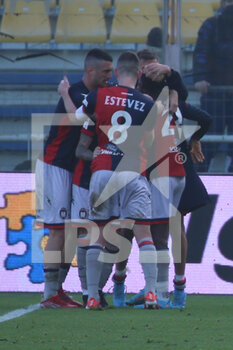 2022-01-30 - Manuel Marras of CROTONE FC celebrates after scoring a goal during the Serie B match between Parma Calcio and Crotone FC at Ennio Tardini on January 30, 2022 in Parma, Italy. - PARMA CALCIO VS FC CROTONE - ITALIAN SERIE B - SOCCER