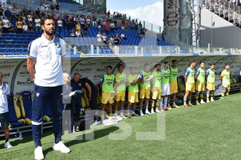 2022-09-17 - FROSINONE, ITALY - September 17 : Head Coach Fabio Grosso of Frosinone gestures during  Italian  Serie B soccer match between  Frosinone and Palermo at Stadio Benito Stirpe 
on September 17,2022  in Frosinone Italy  - FROSINONE CALCIO VS PALERMO FC - ITALIAN SERIE B - SOCCER