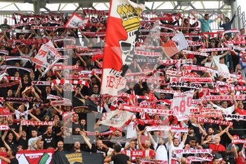 2022-10-22 - FROSINONE, ITALY - October 22 : Supportes of Bari during Italian Serie B soccer match between  Frosinone and Bari at Stadio Benito Stirpe on October 22,2022  in Frosinone Italy - FROSINONE CALCIO VS SSC BARI - ITALIAN SERIE B - SOCCER