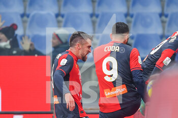 2022-12-08 - Kevin Johannes Willem Strootman and Massimo Coda (Genoa) celebrates after scoring a goal 1 - 0 - GENOA CFC VS FC SUDTIROL - ITALIAN SERIE B - SOCCER