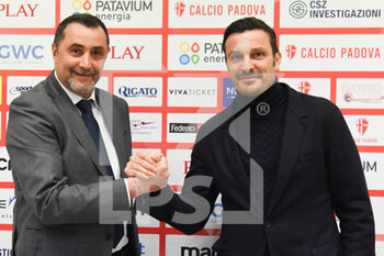 2022-02-25 - Massimiliano Mirabelli and Massimo Oddo - INTRODUCTION MASSIMO ODDO, THE NEW COACH OF CALCIO PADOVA - ITALIAN SERIE C - SOCCER