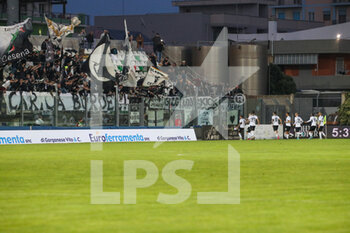 2022-05-08 - Cesena players celebrate Salvatore Caturano (Cesena FC) goal with their supporters - PLAY OFF - MONOPOLI VS CESENA - ITALIAN SERIE C - SOCCER
