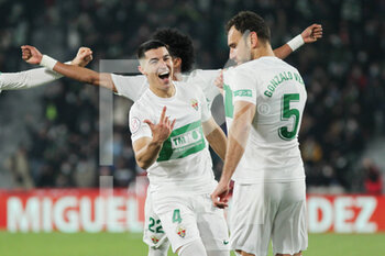 2022-01-20 - Gonzalo Verdu of Elche celebrates a goal during the Spanish Cup, Copa del Rey, round of 16 football match between Elche CF and Real Madrid on January 20, 2022 at Martinez Valero stadium in Elche, Alicante, Spain - ELCHE CF VS REAL MADRID - SPANISH CUP - SOCCER