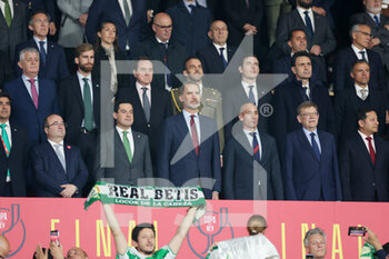 2022-04-23 - Felipe VI, King of Spain, and Luis Rubiales, President of RFEF, are seen during the Spanish Cup, Copa del Rey, Final football match between Real Betis Balompie and Valencia CF on April 23, 2022 at Estadio de la Cartuja in Sevilla, Spain - FINAL - REAL BETIS BALOMPIE VS VALENCIA CF - SPANISH CUP - SOCCER