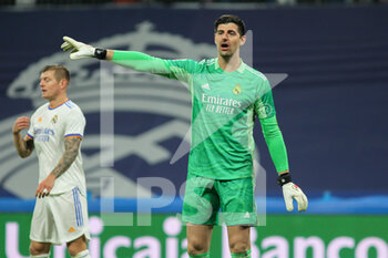 2022-01-08 - Thibaut Courtois of Real Madrid during the Spanish championship La liga football match between Real Madrid and Valencia CF on January 8, 2022 at Santiago Bernabeu stadium in Madrid, Spain - REAL MADRID VS VALENCIA CF - SPANISH LA LIGA - SOCCER
