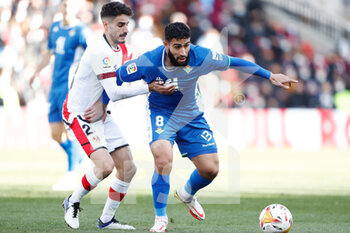 2022-01-09 - Nabil Fekir of Real Betis and Oscar Valentin of Rayo Vallecano during the Spanish championship La Liga football match between Rayo Vallecano and Real Betis Balompie on January 9, 2022 at Vallecas stadium in Madrid, Spain - RAYO VALLECANO VS REAL BETIS BALOMPIE - SPANISH LA LIGA - SOCCER