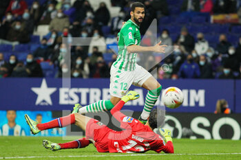 2022-01-21 - William Jose of Real Betis scores a goal during the Spanish championship La Liga football match between RCD Espanyol and Real Betis on January 21, 2022 at RCDE stadium in Cornelia, Barcelona, Spain - RCD ESPANYOL VS REAL BETIS - SPANISH LA LIGA - SOCCER
