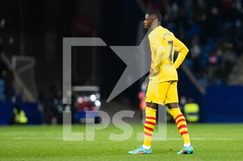 2022-02-13 - Ousmane Dembele of FC Barcelona during the Spanish championship La Liga football match between RCD Espanyol and FC Barcelona on February 13, 2022 at RCD Stadium in Barcelona, Spain - RCD ESPANYOL VS FC BARCELONA - SPANISH LA LIGA - SOCCER