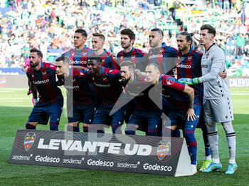 2022-02-13 - Team of Levante during the Spanish championship La Liga football match between Levante UD and Real Betis Balompie on February 13, 2022 at the Ciutat de Valencia Stadium in Valencia, Spain - LEVANTE UD VS REAL BETIS BALOMPIE - SPANISH LA LIGA - SOCCER