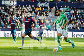 2022-02-13 - Borja Iglesias of Real Betis during the Spanish championship La Liga football match between Levante UD and Real Betis Balompie on February 13, 2022 at the Ciutat de Valencia Stadium in Valencia, Spain - LEVANTE UD VS REAL BETIS BALOMPIE - SPANISH LA LIGA - SOCCER