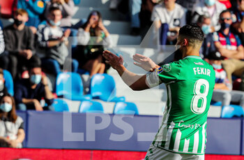2022-02-13 - Nabil Fekir of Real Betis celebrates a goal during the Spanish championship La Liga football match between Levante UD and Real Betis Balompie on February 13, 2022 at the Ciutat de Valencia Stadium in Valencia, Spain - LEVANTE UD VS REAL BETIS BALOMPIE - SPANISH LA LIGA - SOCCER