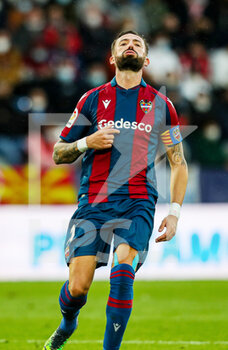 2022-02-13 - Jose Luis Morales of Levante during the Spanish championship La Liga football match between Levante UD and Real Betis Balompie on February 13, 2022 at the Ciutat de Valencia Stadium in Valencia, Spain - LEVANTE UD VS REAL BETIS BALOMPIE - SPANISH LA LIGA - SOCCER