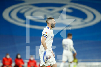 2022-02-19 - Karim Benzema of Real Madrid during the Spanish championship La Liga football match between Real Madrid and Deportivo Alaves on February 19, 2022 at Santiago Bernabeu stadium in Madrid, Spain - REAL MADRID VS DEPORTIVO ALAVES - SPANISH LA LIGA - SOCCER