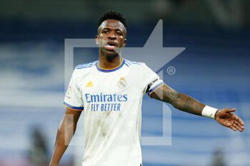2022-02-19 - Vinicius Junior of Real Madrid during the Spanish championship La Liga football match between Real Madrid and Deportivo Alaves on February 19, 2022 at Santiago Bernabeu stadium in Madrid, Spain - REAL MADRID VS DEPORTIVO ALAVES - SPANISH LA LIGA - SOCCER