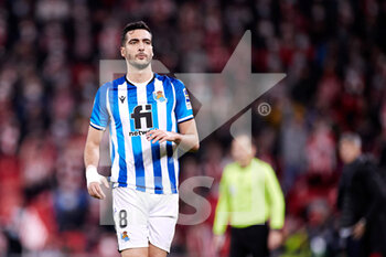 2022-02-20 - Mikel Merino of Real Sociedad during the Spanish championship La Liga football match between Athletic Club and Real Sociedad on February 20, 2022 at San Mames stadium in Bilbao, Spain - ATHLETIC CLUB VS REAL SOCIEDAD - SPANISH LA LIGA - SOCCER