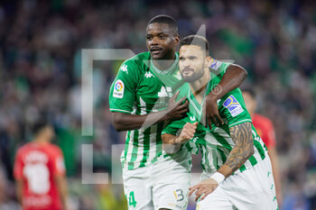 2022-02-20 - William Jose of Real Betis celebrates a goal with William Carvalho during the Spanish championship La Liga football match between Real Betis and RCD Mallorca on February 20, 2022 at Benito Villamarin stadium in Sevilla, Spain - REAL BETIS VS RCD MALLORCA - SPANISH LA LIGA - SOCCER