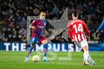 2022-02-27 - Dani Alves of FC Barcelona and Dani Garcia of Athletic during the Spanish championship, La Liga football match between FC Barcelona and Athletic Club on February 27, 2022 at Camp Nou stadium in Barcelona, Spain - FC BARCELONA VS ATHLETIC CLUB - SPANISH LA LIGA - SOCCER
