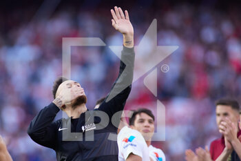2022-02-27 - Lucas Ocampos of Sevilla FC celebrates the victory during the Spanish championship, La Liga football match between Sevilla FC and Real Betis on February 27, 2022 at Ramon Sanchez-Pizjuan stadium in Sevilla, Spain - SEVILLA FC VS REAL BETIS - SPANISH LA LIGA - SOCCER