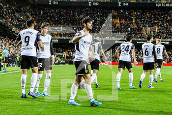 2022-03-05 - Goncalo Guedes of Valencia celebrates a goal during the Spanish championship La Liga football match between Valencia CF and Granada CF on March 5, 2022 at the Mestalla Stadium in Valencia, Spain - VALENCIA CF VS GRANADA CF - SPANISH LA LIGA - SOCCER