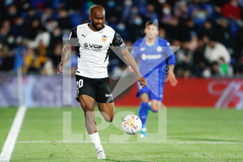 2022-03-12 - Dimitri Foulquier of Valencia during the Spanish championship La Liga football match between Getafe CF and Valencia CF on March 12, 2022 at Coliseum Alfonso Perez stadium in Getafe, Madrid, Spain - GETAFE CF VS VALENCIA CF - SPANISH LA LIGA - SOCCER