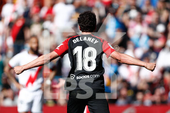 2022-03-13 - Thomas Delaney of Sevilla celebrates a goal during the Spanish championship La Liga football match between Rayo Vallecano and Sevilla FC on March 13, 2022 at Estadio de Vallecas in Madrid, Spain - RAYO VALLECANO VS SEVILLA FC - SPANISH LA LIGA - SOCCER