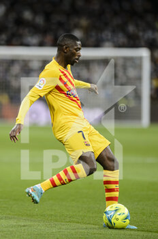 2022-03-20 - 20.03.2022, Madrid, Ousmane Dembele of Fc Barcelona looks to pass the ball  during the La Liga match between Real Madrid and FC Barcelona at Estadio Santiago Bernabeu on 20 March 2022 in Madrid Spain. - REAL MADRID VS FC BARCELONA - SPANISH LA LIGA - SOCCER