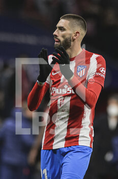 2022-04-02 - 02.04.2022, Madrid, Spain.  Yannick Carrasco of Atletico de Madrid thanks supporters for standing during the Liga Santander match between Atletico de Madrid and Deportivo Alaves at Estadio Wanda Metropolitano on 02 April 2022 in Madrid Spain. - ATLETICO DE MADRID VS DEPORTIVO ALAVES - SPANISH LA LIGA - SOCCER
