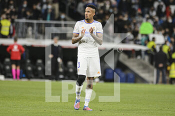 2022-04-09 - 09.04.2022, Madrid, Spain. Eder Militao of Real Madrid CF thanks supporters for standing during the LaLiga Santander match between Real Madrid and Getafe CF at Santiago Bernabeu on 09 April 2022 in Madrid Spain. - REAL MADRID VS GETAFE CF - SPANISH LA LIGA - SOCCER