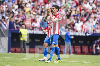 2022-04-17 - 17.04.2022, Madrid, Spain. Stefan Savic of Atletico de Madrid thanks supporters for standing during the LaLiga Santander match between Club Atletico de Madrid and RCD Espanyol de Barcelona at Wanda Metropolitano on 17 April 2022 in Madrid, Spain. - CLUB ATLETICO DE MADRID VS RCD ESPANYOL DE BARCELONA - SPANISH LA LIGA - SOCCER
