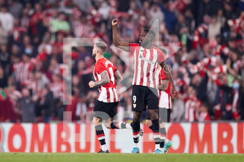 2022-04-30 - Inaki Williams of Athletic Club celebrates after his goal 2-0 during the Spanish championship La Liga football match between Athletic Club and Atletico de Madrid on April 30, 2022 at San Mames stadium in Bilbao, Spain - ATHLETIC CLUB VS ATLETICO DE MADRID - SPANISH LA LIGA - SOCCER