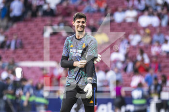 2022-05-08 - 30.04.2022, Madrid, Spain. Goalkeeper Thibaut Courtois of Real Madrid CF warming up during the LaLiga Santander match between Atletico de Madrid and Real Madrid at Wanda Metropolitano on 8 May 2022 in Madrid, Spain. - ATLETICO DE MADRID VS REAL MADRID - SPANISH LA LIGA - SOCCER