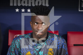 2022-05-08 - 30.04.2022, Madrid, Spain. Vinicius Junior of Real Madrid CF getting into the field  during the LaLiga Santander match between Atletico de Madrid and Real Madrid at Wanda Metropolitano on 8 May 2022 in Madrid, Spain. - ATLETICO DE MADRID VS REAL MADRID - SPANISH LA LIGA - SOCCER