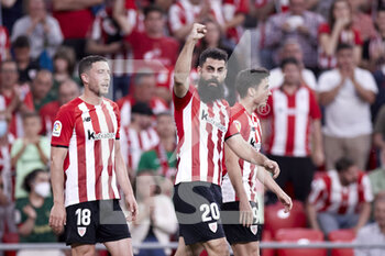 2022-05-15 - Asier Villalibre of Athletic Club reacts after scoring goal during the Spanish championship La Liga football match between Athletic Club and CA Osasuna on May 15, 2022 at San Mames in Bilbao, Spain - ATHLETIC CLUB VS CA OSASUNA - SPANISH LA LIGA - SOCCER