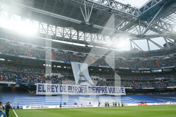 2022-05-20 - An banner of King of Europe during the Spanish championship La Liga football match between Real Madrid and Real Betis Balompie on May 20, 2022 at Santiago Bernabeu stadium in Madrid, Spain - REAL MADRID VS REAL BETIS BALOMPIE - SPANISH LA LIGA - SOCCER