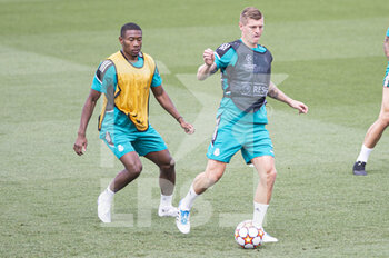 2022-05-24 - 24.05.2022, Madrid, Spain. Toni Kroos of Real Madrid CF (R) is chased by David Alaba of Real Madrid CF (L) during open media day Real Madrid at Ciudad deportiva Real Madrid on 24 Mal 2022 in Madrid Spain. - OPEN MEDIA DAY REAL MADRID - SPANISH LA LIGA - SOCCER