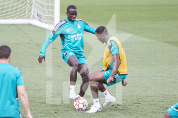 2022-05-24 - 24.05.2022, Madrid, Spain. Ferland Mendy of Real Madrid CF (L) being defended by Rodrygo Goes of Real Madrid CF (R) during open media day Real Madrid at Ciudad deportiva Real Madrid on 24 Mal 2022 in Madrid Spain. - OPEN MEDIA DAY REAL MADRID - SPANISH LA LIGA - SOCCER