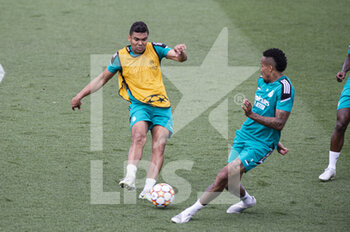 2022-05-24 - 24.05.2022, Madrid, Spain. Carlos Casemiro of Real Madrid CF attempts a kick during open media day Real Madrid at Ciudad deportiva Real Madrid on 24 Mal 2022 in Madrid Spain. - OPEN MEDIA DAY REAL MADRID - SPANISH LA LIGA - SOCCER