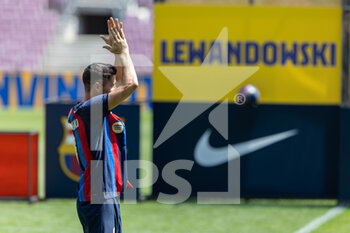 2022-08-05 - Presentation Robert Lewandowski, new player of FC Barcelona on August 5, 2022 at the Spotify Camp Nou Stadium in Barcelona, Spain - FOOTBALL - PRESENTATION ROBERT LEWANDOWSKI IN FC BARCELONA - SPANISH LA LIGA - SOCCER