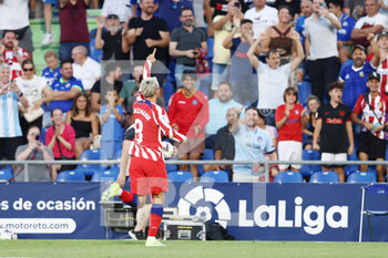 2022-08-15 - Antoine Griezmann of Atletico de Madrid celebrates a goal 0-3 during the Spanish championship La Liga football match between Getafe CF and Atletico de Madrid on August 15, 2022 at Coliseum Alfonso Perez stadium in Getafe, Madrid, Spain - FOOTBALL - SPANISH CHAMP - GETAFE V ATLETICO MADRID - SPANISH LA LIGA - SOCCER