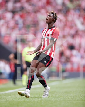 2022-08-21 - Nico Williams of Athletic Club reacts during the Spanish championship La Liga football match between Athletic Club and Valencia CF on August 21, 2022 at San Mames stadium in Bilbao, Spain - FOOTBALL - SPANISH CHAMP - ATHLETIC BILBAO V VALENCIA - SPANISH LA LIGA - SOCCER