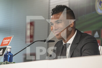 2022-08-22 - 22.08.2022, Madrid, Spain. Carlos Casemiro and Florentino Pérez at the tribute and farewell to Carlos Casemiro at the Real Madrid Sports City on August 22, 2022 in Madrid, Spain. - REAL MADRID FAREWELL CEREMONY FOR CASEMIRO - SPANISH LA LIGA - SOCCER