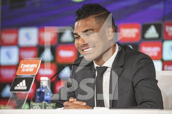 2022-08-22 - 22.08.2022, Madrid, Spain. Carlos Casemiro and Florentino Pérez at the tribute and farewell to Carlos Casemiro at the Real Madrid Sports City on August 22, 2022 in Madrid, Spain. - REAL MADRID FAREWELL CEREMONY FOR CASEMIRO - SPANISH LA LIGA - SOCCER